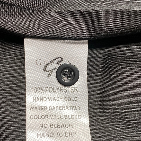 Gracia Womens Maxi Dress Black Size L Blue Purple Floral Belted Fit & Flare - Picture 13 of 13